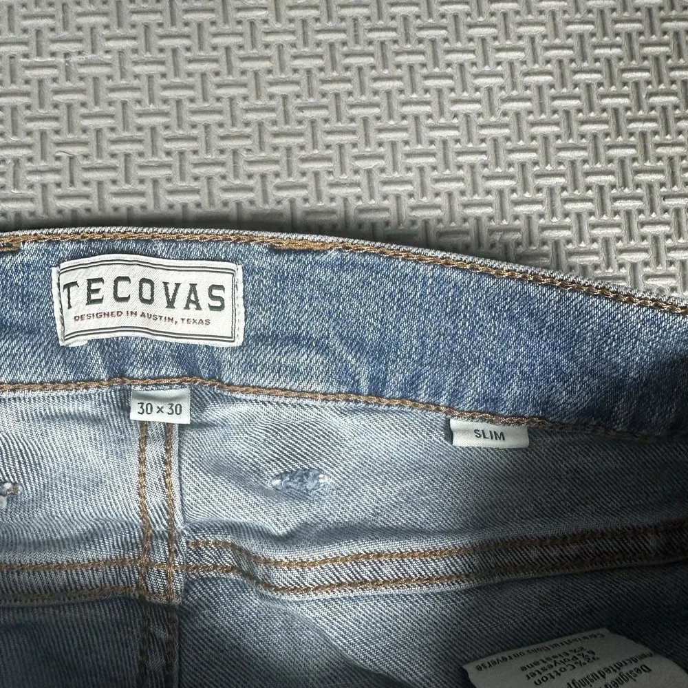 Tecovas Jeans Men's 30x30 Blue Slim Fit Light Wash Denim Stretch Western Cowboy